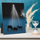 Weihnachten, Religiöse, Krippe, Sterne, Plaque Fotoplatte (Seite)