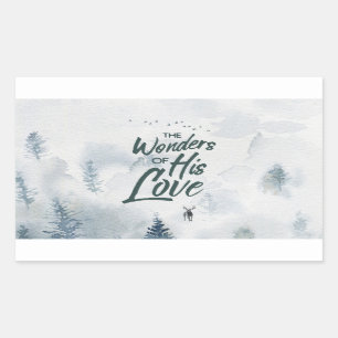 Weihnachten Religiöse Wunder seiner Liebe Segnunge Rechteckiger Aufkleber