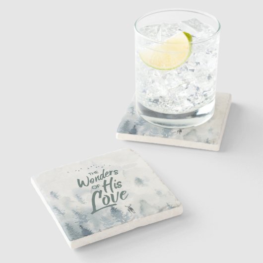 Weihnachten Religiöse Wunder seiner Liebe Segnunge Steinuntersetzer (Seitenansicht)