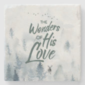 Weihnachten Religiöse Wunder seiner Liebe Segnunge Steinuntersetzer (Vorderseite)