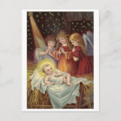 Weihnachten, religiöser, Vintager Feiertag Postkarte (Vorderseite)