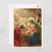 Weihnachten, religiöser, Vintager Feiertag Postkarte (Vorne/Hinten)