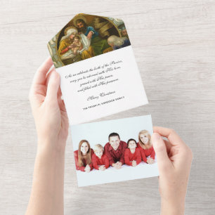 Weihnachten Religiöses Foto Jesus Mary Joseph Fami All In One Einladung