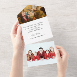 Weihnachten Religiöses Foto Jesus Mary Vintag All In One Einladung