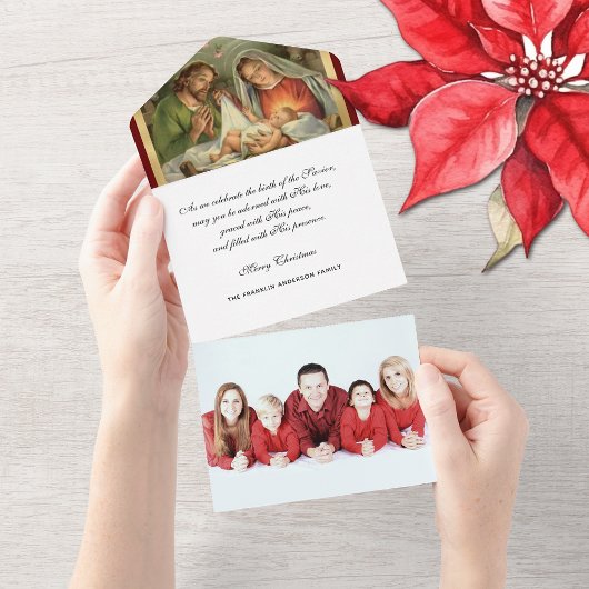Weihnachten Religiöses Foto Jungfrau Mary Jesus An All In One Einladung
