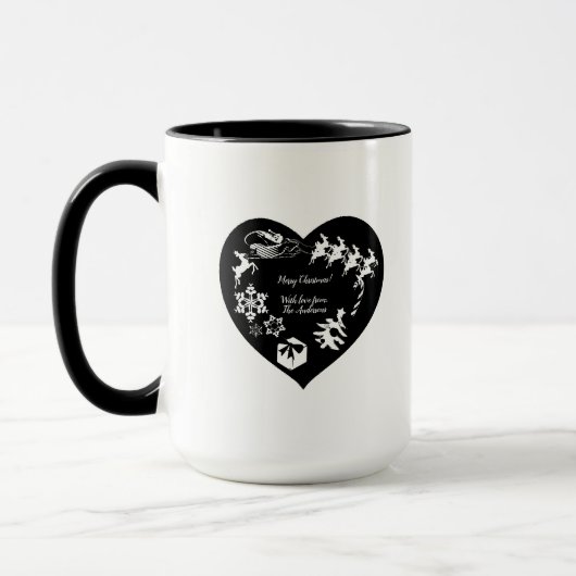 Weihnachten - Rentier Blk & Wht.Herz-Tasse Tasse (Links)