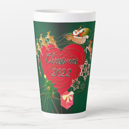 Weihnachten - Rentier Latte-Tasse Milchtasse (Vorderseite)