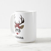 Weihnachten Rentier Rote Haare Bogen schwarze Sonn Kaffeetasse (Vorderseite Links)