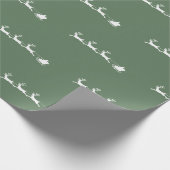 Weihnachten Rentiere Weihnachten rustikal grün Geschenkpapier (Ecke)