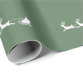 Weihnachten Rentiere Weihnachten rustikal grün Geschenkpapier (Rolleneckpunkt)