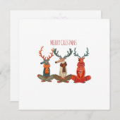 Weihnachten Rentieryoga. Elch Dankeskarte (Vorne/Hinten)