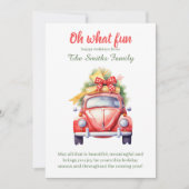 Weihnachten Retro-Auto Postkarte (Vorderseite)
