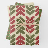 Weihnachten Retro Botanische Muster Geschenkpapier Set (Beispiel)