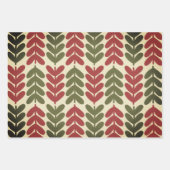 Weihnachten Retro Botanische Muster Geschenkpapier Set (Vorderseite)