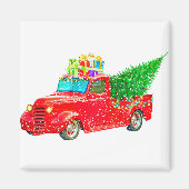 Weihnachten Retro Car Urlaub Magnet (Vorne)