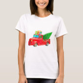 Weihnachten Retro Car Urlaub T-Shirt (Vorderseite)