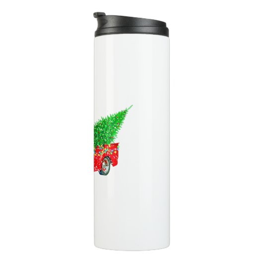 Weihnachten Retro Car Urlaub Thermosbecher (Nach rechts gedreht)