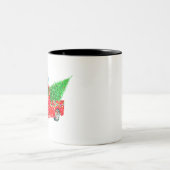 Weihnachten Retro Car Urlaub Zweifarbige Tasse (Mittel)