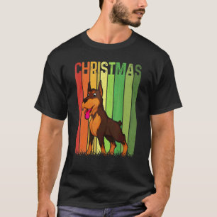 Weihnachten Retro Dobermann Hunde Gruppe Matching T-Shirt