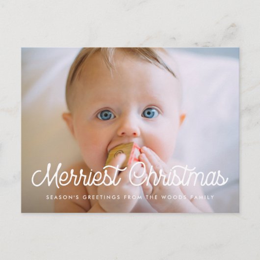 Weihnachten Retro Familienurlaub Foto Postkarte (Vorderseite)