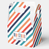 Weihnachten Retro farbenfrohe Streifen Merry & Bri Geschenkschachtel (Geöffnet)