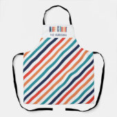 Weihnachten Retro farbenfrohe Streifen Merry & Bri Schürze (Vorderseite)