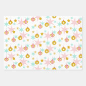 Weihnachten Retro Groovy Rosa, Blau, Grün Geschenkpapier Set (Vorderseite 2)