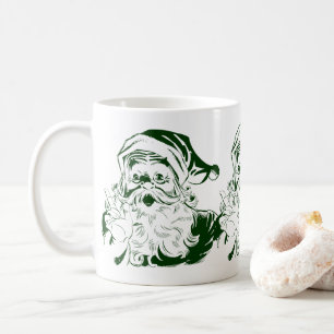 Weihnachten, Retro Jolly Santa Claus Green Kaffeetasse