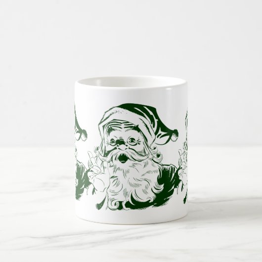 Weihnachten, Retro Jolly Santa Claus Green Kaffeetasse (Mittel)