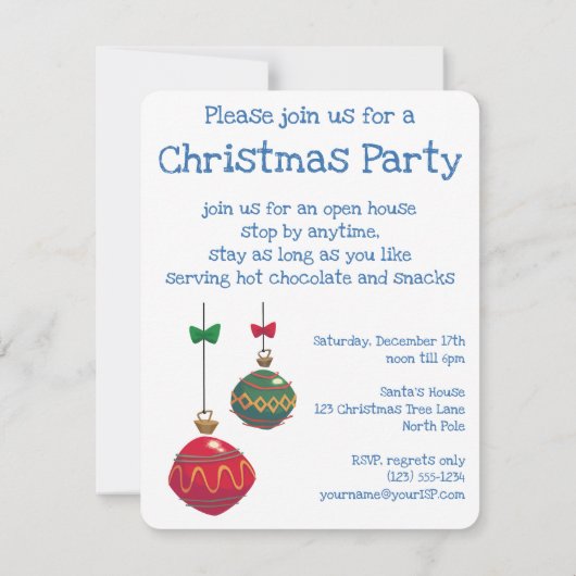 Weihnachten, Retro Jolly Santa Claus Party Einladung (Rückseite)