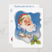Weihnachten, Retro Jolly Santa Claus Party Einladung (Vorne/Hinten)