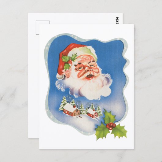 Weihnachten, Retro Jolly Weihnachtsfeiertag Postkarte (Vorne/Hinten)