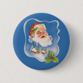 Weihnachten, Retro Jolly Weihnachtsmann Button (Vorderseite)