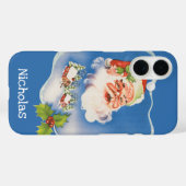 Weihnachten, Retro Jolly Weihnachtsmann Case-Mate iPhone Hülle (Rückseite (Horizontal))