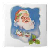 Weihnachten, Retro Jolly Weihnachtsmann Fliese (Vorderseite)