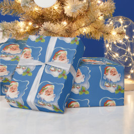 Weihnachten, Retro Jolly Weihnachtsmann Geschenkpapier