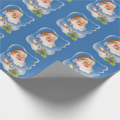 Weihnachten, Retro Jolly Weihnachtsmann Geschenkpapier (Ecke)