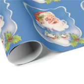 Weihnachten, Retro Jolly Weihnachtsmann Geschenkpapier (Rolleneckpunkt)