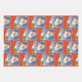 Weihnachten, Retro Jolly Weihnachtsmann Geschenkpapier Set (Vorderseite 2)