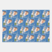 Weihnachten, Retro Jolly Weihnachtsmann Geschenkpapier Set (Vorderseite)