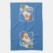 Weihnachten, Retro Jolly Weihnachtsmann Geschirrtuch (Vertikal)