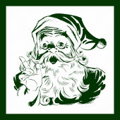 Weihnachten, Retro Jolly Weihnachtsmann, Grün Poster