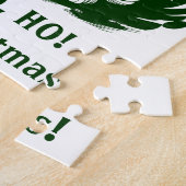 Weihnachten, Retro Jolly Weihnachtsmann, Grün Puzzle (Seite)