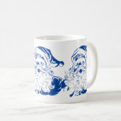 Weihnachten, Retro Jolly Weihnachtsmann in Blau Kaffeetasse (VorderseiteRechts)