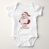 Weihnachten, Retro Jolly Weihnachtsmann in Rot Baby Strampler (Vorderseite)