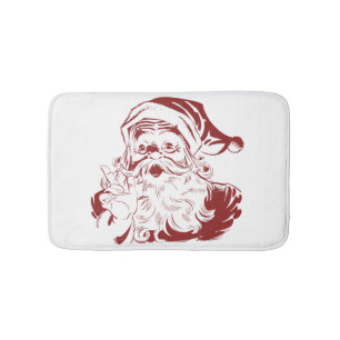Weihnachten, Retro Jolly Weihnachtsmann in Rot Badematte