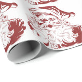 Weihnachten, Retro Jolly Weihnachtsmann in Rot Geschenkpapier (Rolleneckpunkt)