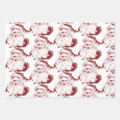Weihnachten, Retro Jolly Weihnachtsmann in Rot Geschenkpapier Set (Vorderseite 2)