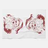 Weihnachten, Retro Jolly Weihnachtsmann in Rot Geschirrtuch (Horizontal)