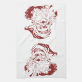 Weihnachten, Retro Jolly Weihnachtsmann in Rot Geschirrtuch (Vertikal)